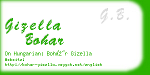 gizella bohar business card